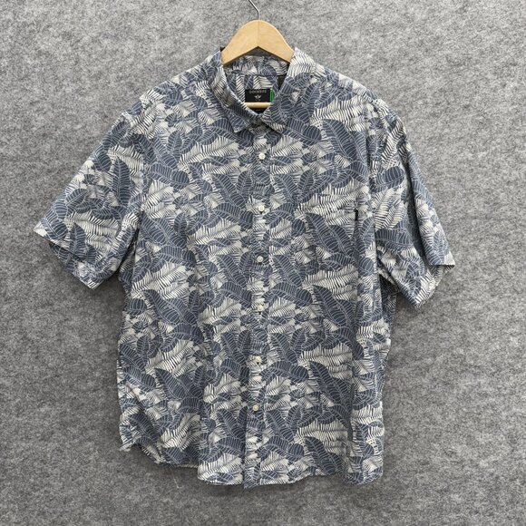 DOCKERS Men's Button-Up Shirt Casual Quality Comfort, Regular, Blue Floral, XXL - Picture 1 of 12